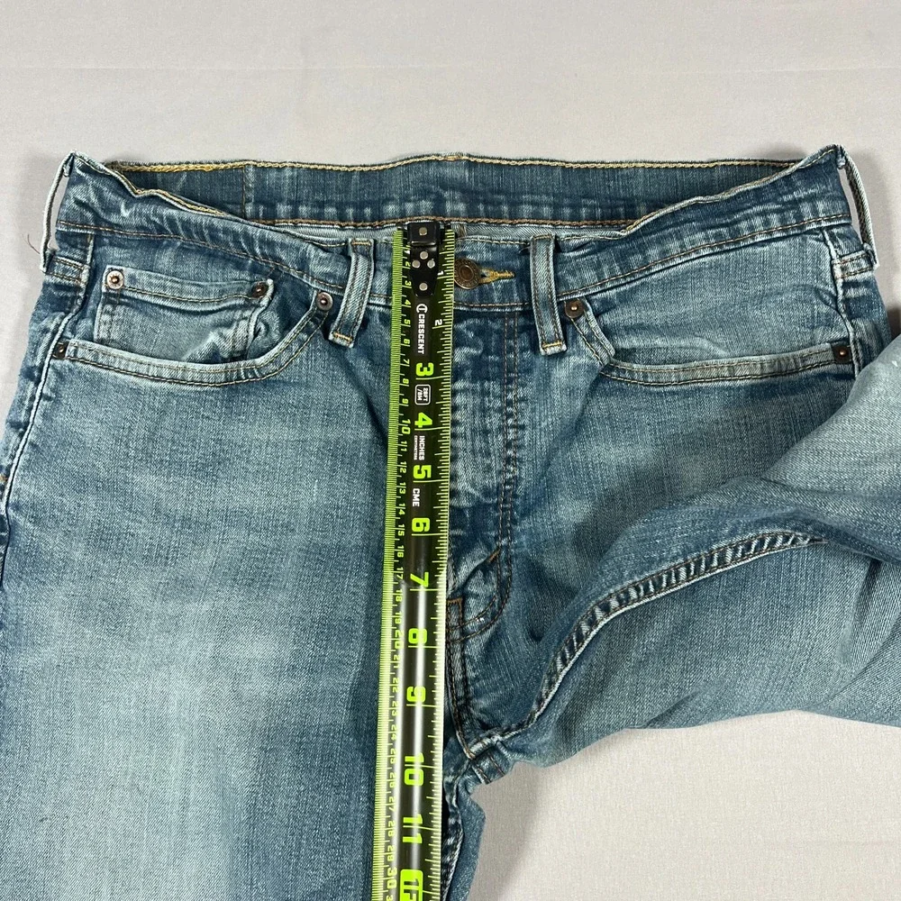 Levi's 514 Straight Fit Cropped Jeans Mens 34x29 Blue Denim Mid Rise Medium Wash
